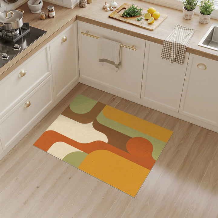 Orange Geometric Modern Area Rug