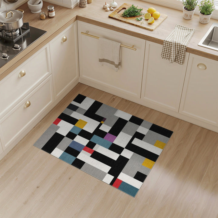 Bold Geometric Multi-Color Area Rug