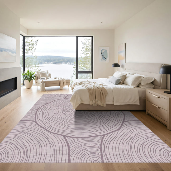 Lavender Swirlwood Contemporary Rug