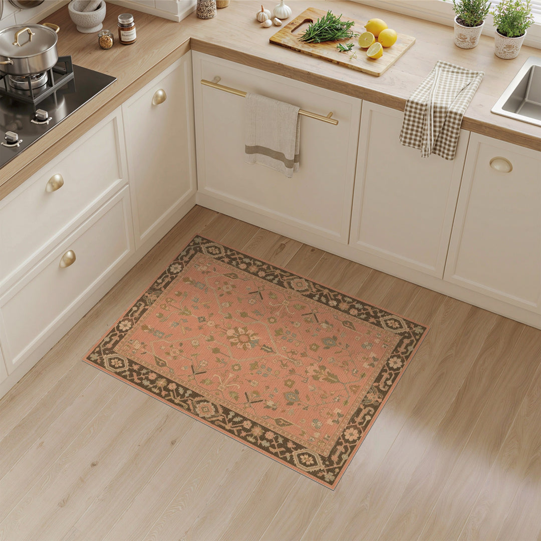 Pink Floral Vintage Persian Area Rug