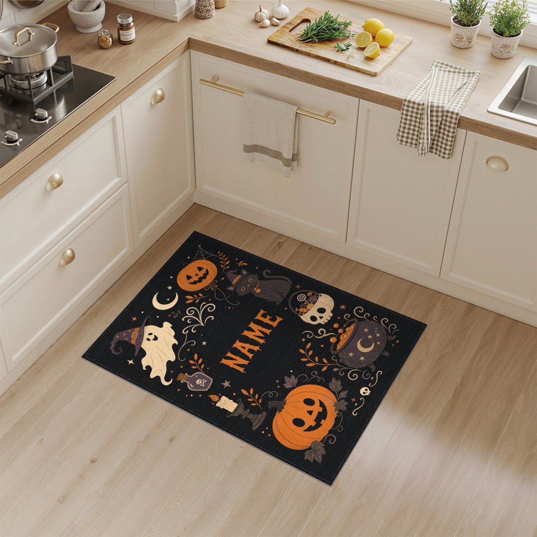 Multi-color and Patterns Halloween Ghost Pumpkin Kids Cartoon Area Rug