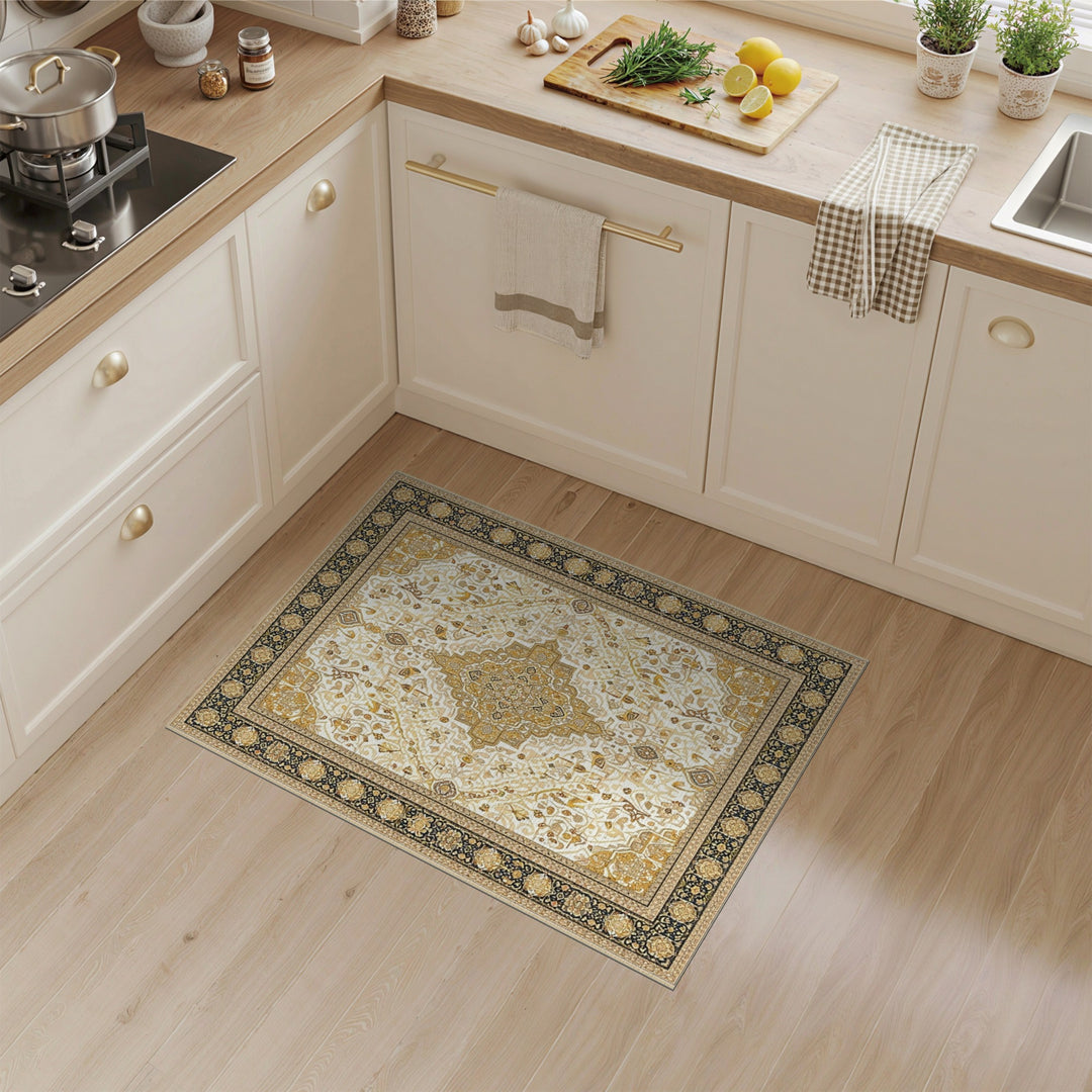 Traditional Persian Gold Medallion Persian Area Rug