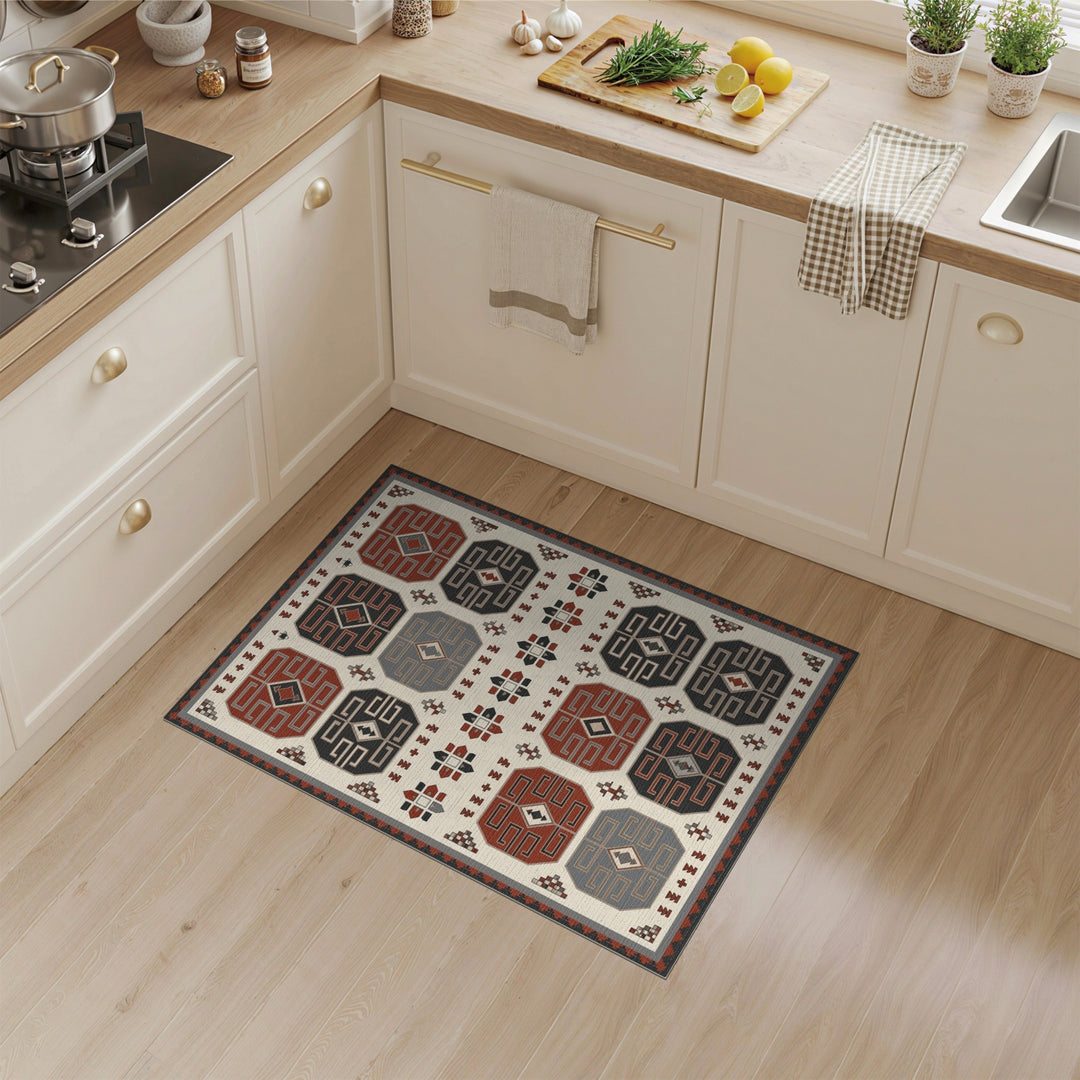 Heritage Tribal Red Geometric Area Rug