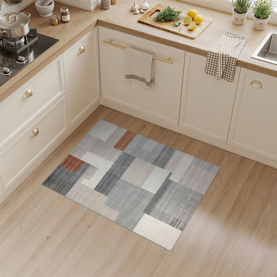 Grey Geometric Modern Area Rug