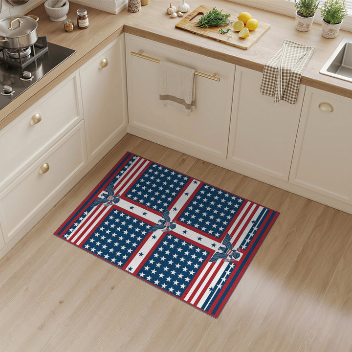 Patriotic Eagle American Flag Washable Area Rug