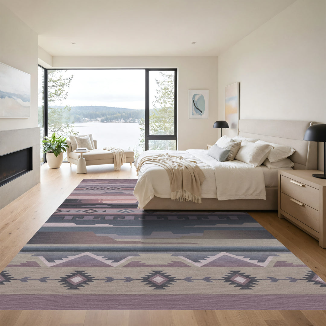 Southwestern Mesa Geometric Landscape Rug