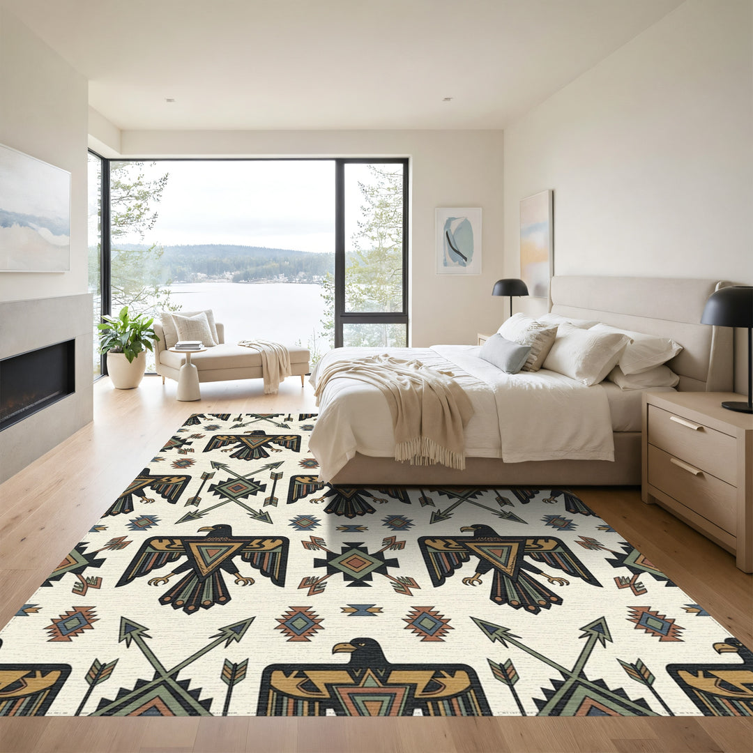 Thunderbird Arrows Tribal Medallion Rug