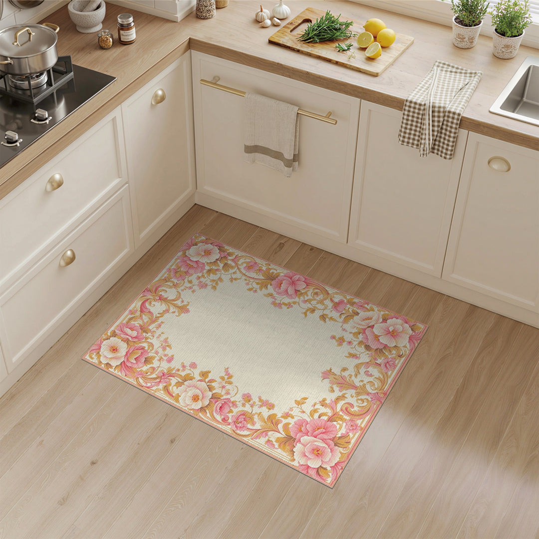 Pink Floral Vintage Area Rug