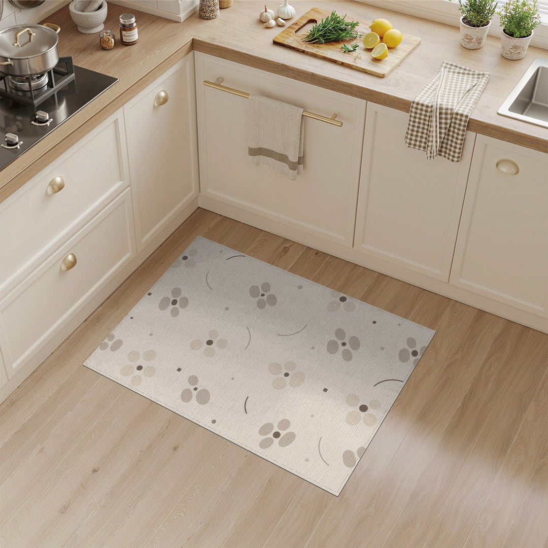 Beige Neutral Abstract Area Rug