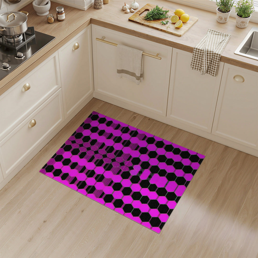 Geometric Modern Pink Hexagon Geometric Area Rug