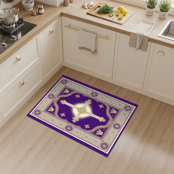 Purple Royal Cross Area Rug