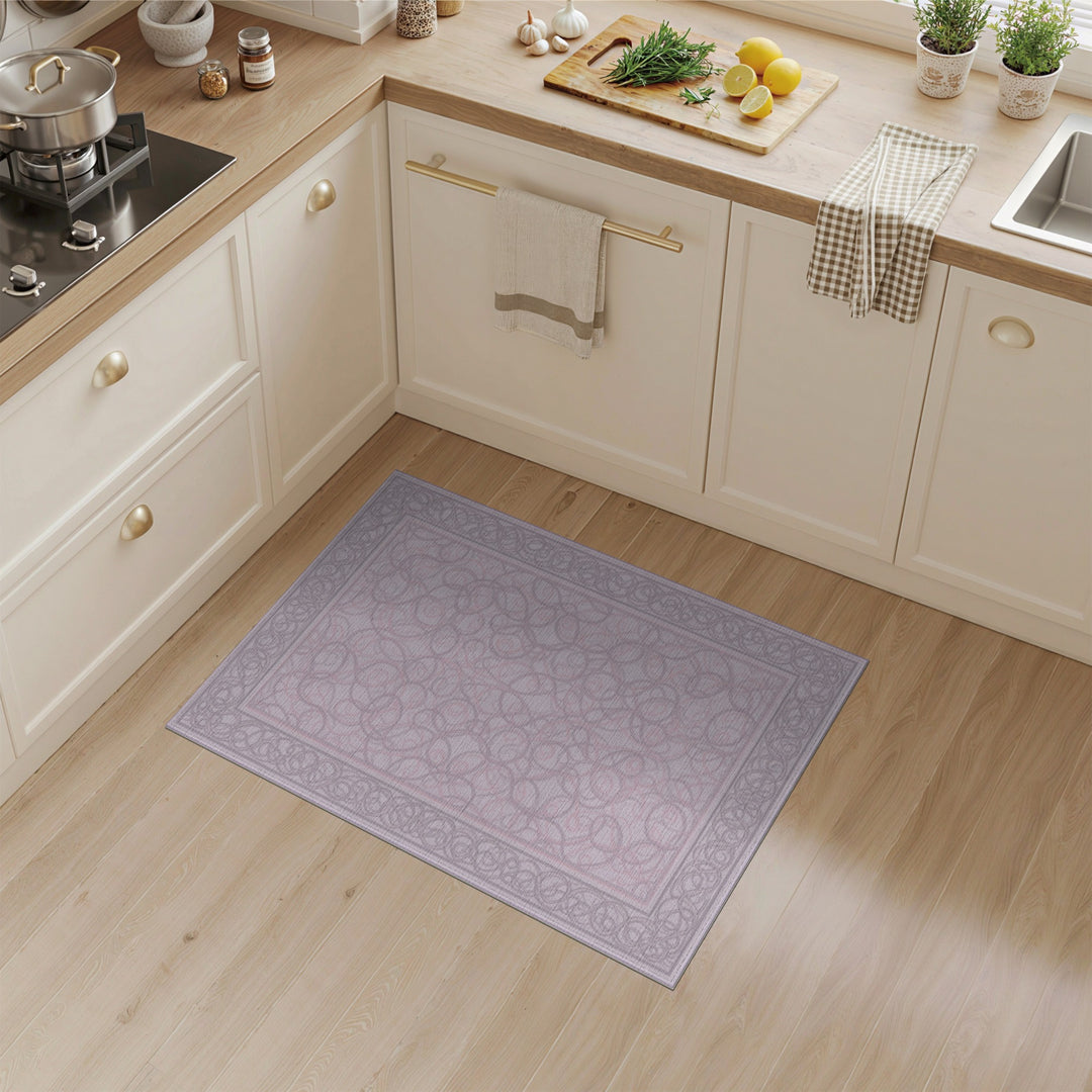 Purple Scrollwork Area Rug