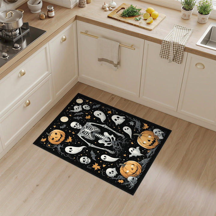 Spooky Skeleton Halloween Area Rug