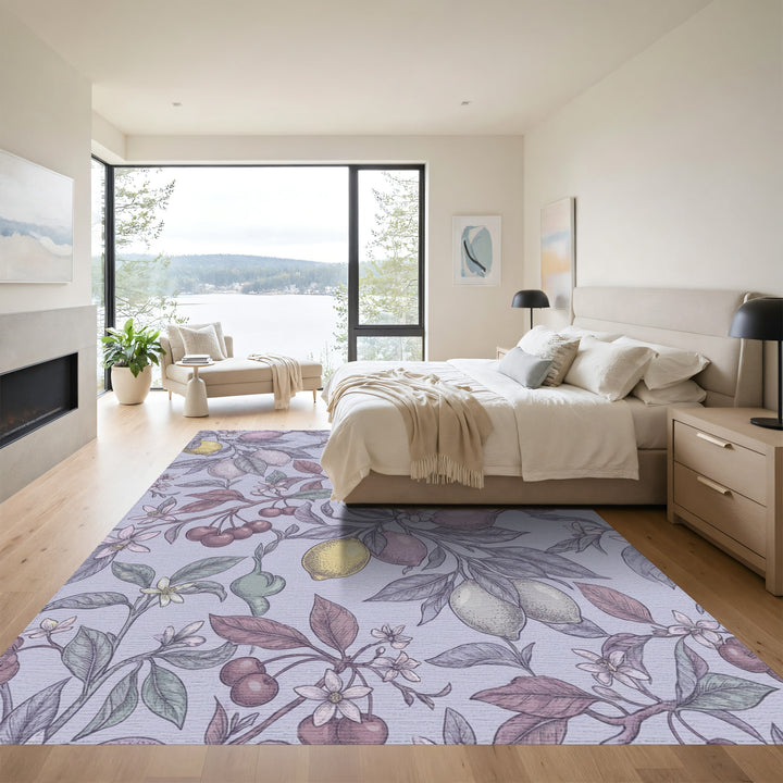 Vintage Cherry Lemon Blossom Vines Rug