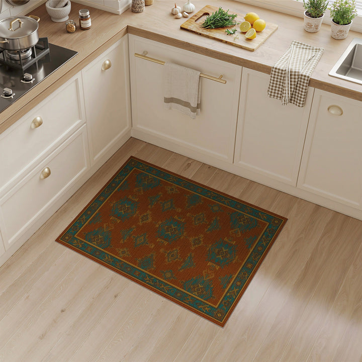 Southwestern Orange Geometric Area Rug