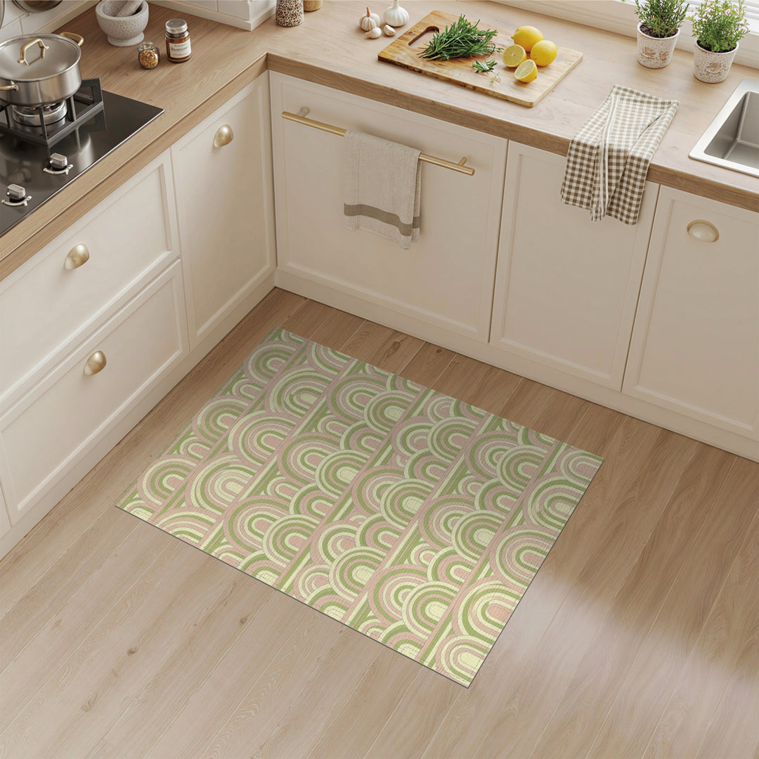 Pastel Geometric Arch Area Rug