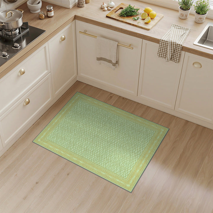 Mint Green Wave Pattern Persian Rug