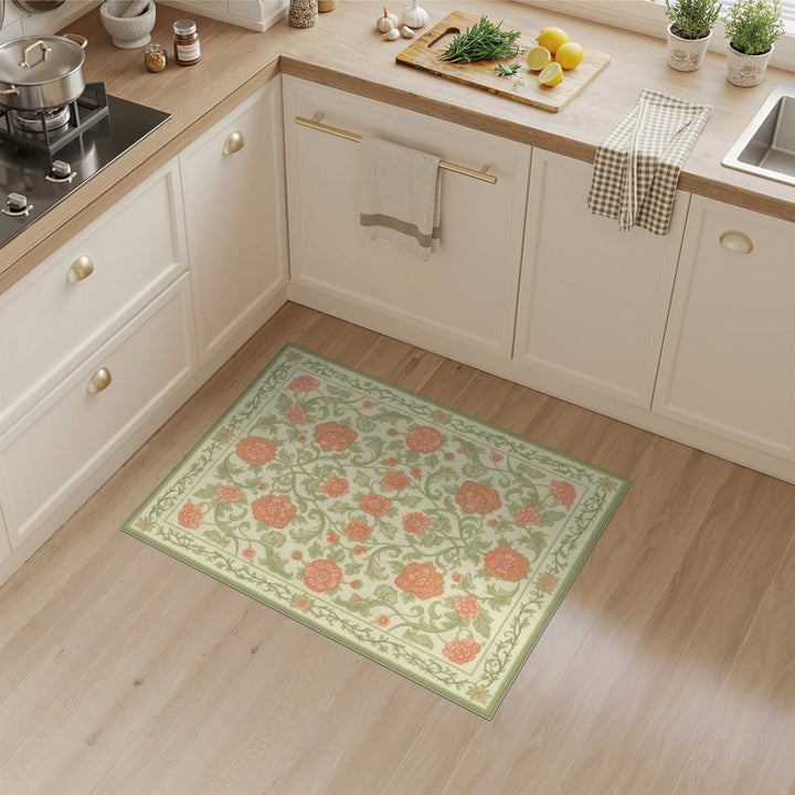 Pink ODIKA Pink Floral Vintage Area Rug