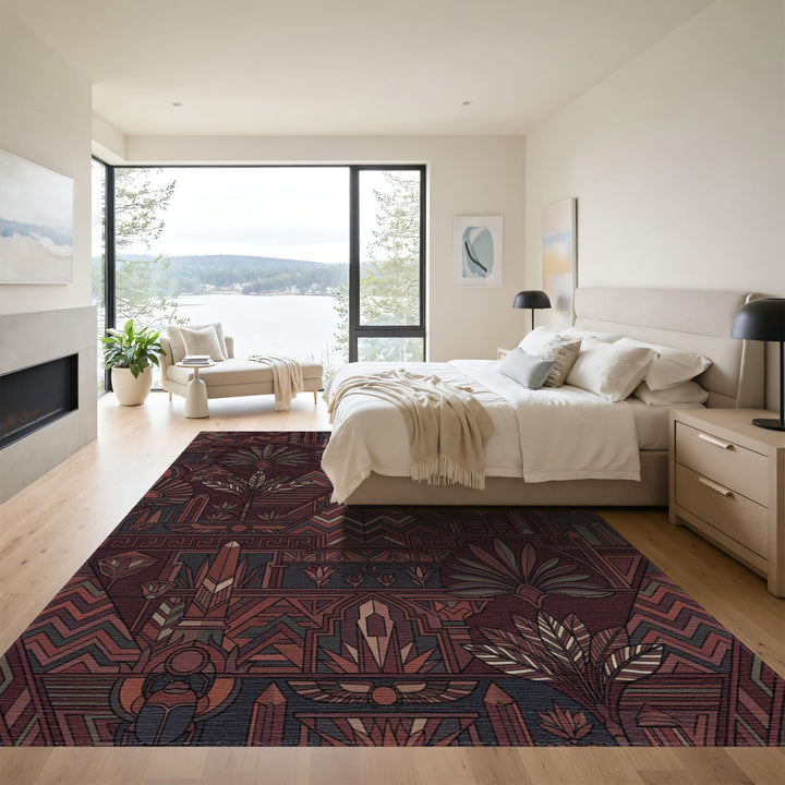 Ancient Egypt Geometric Landscape Rug