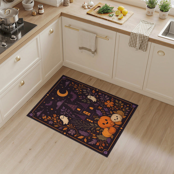 Cute Halloween Ghosts Pumpkin Kids Area Rug