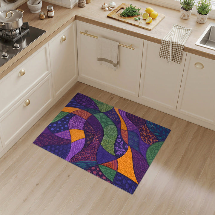 Multi-color and Patterns Abstract Area Vibrant Multi-Color Abstract Swirl Area Rug