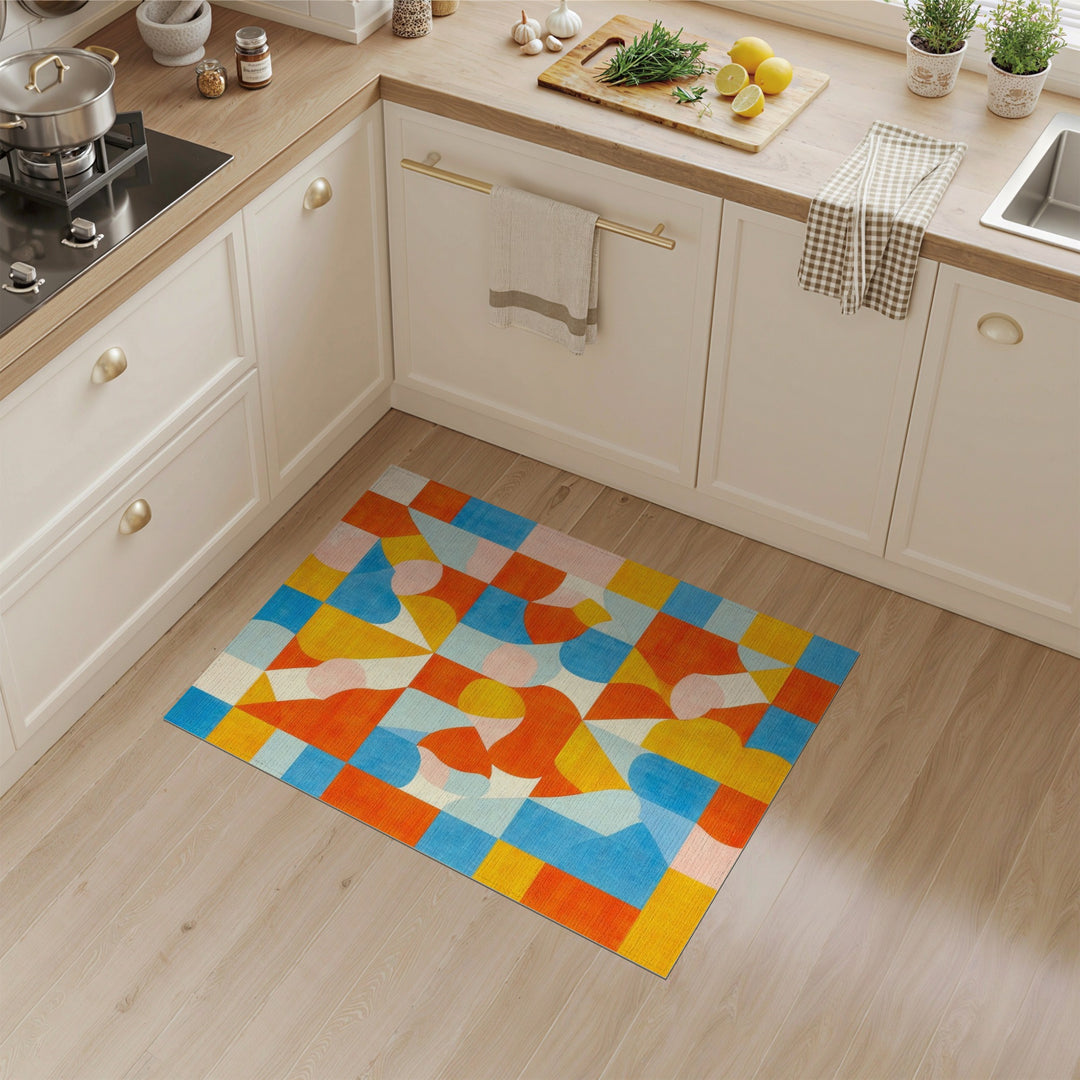 Vibrant Multi-Color Geometric Area Rug