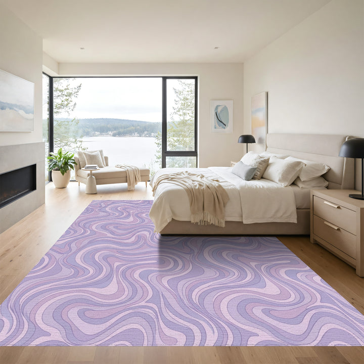 Pastel Lavender Swirl Marble Rug