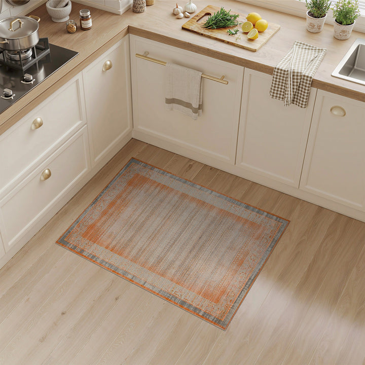 Orange Distressed Vintage Distressed Vintage Area Rug