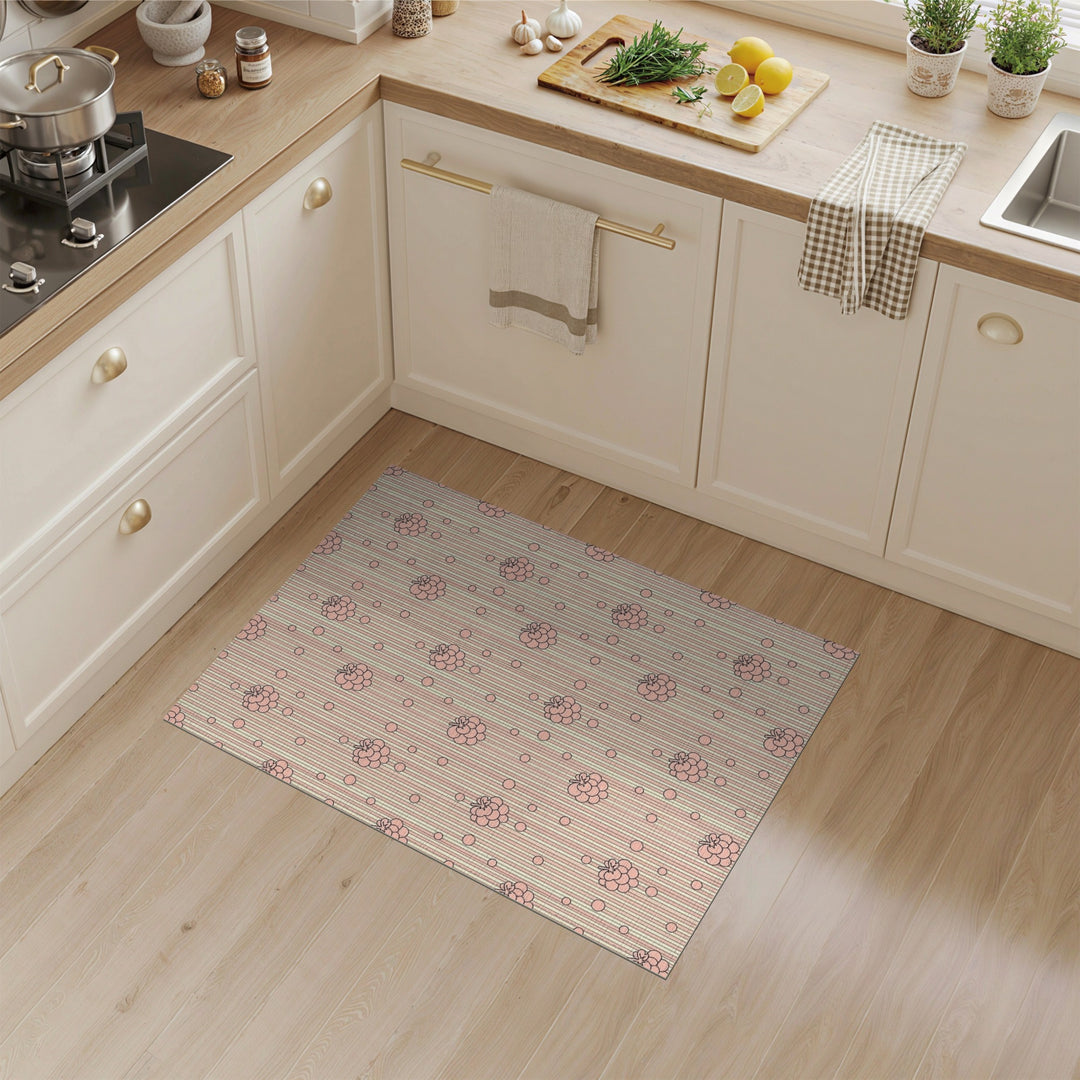 Pink Raspberry Fruit Area Rug