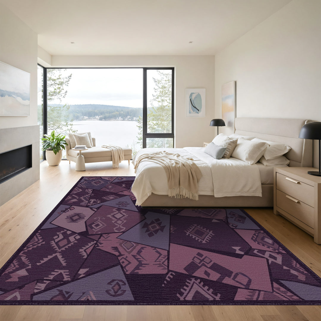 Plum Fragment Geometric Tribal Rug