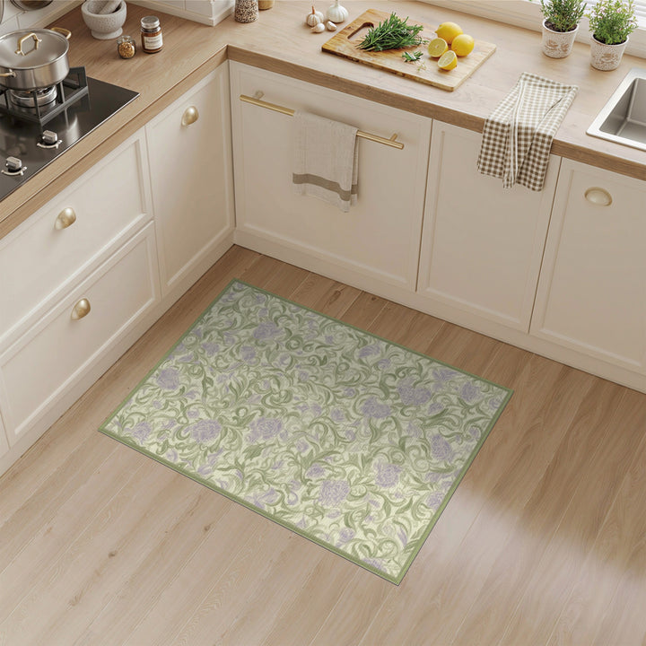 Purple Floral Vintage Area Rug