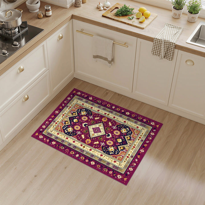 Rich Purple Persian Medallion Area Rug