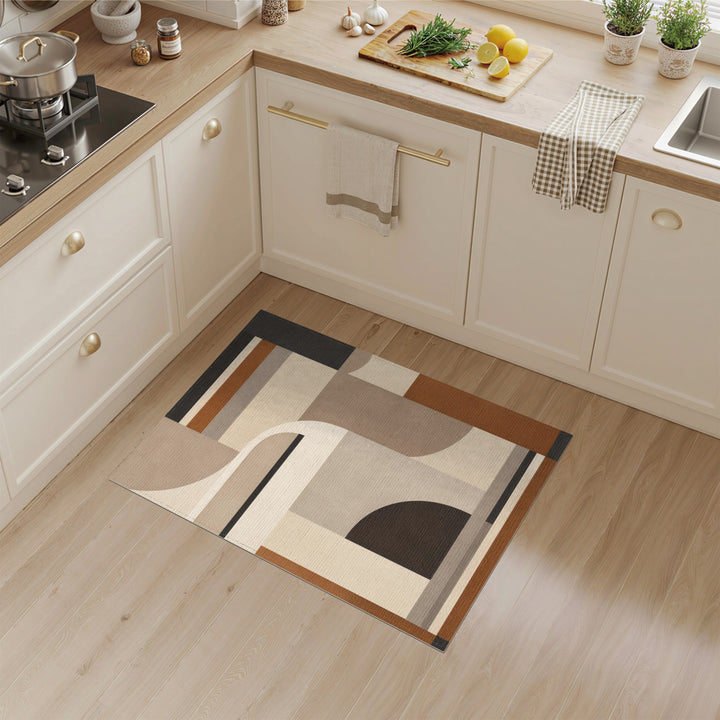Geometric Modern Beige Tan Area Rug