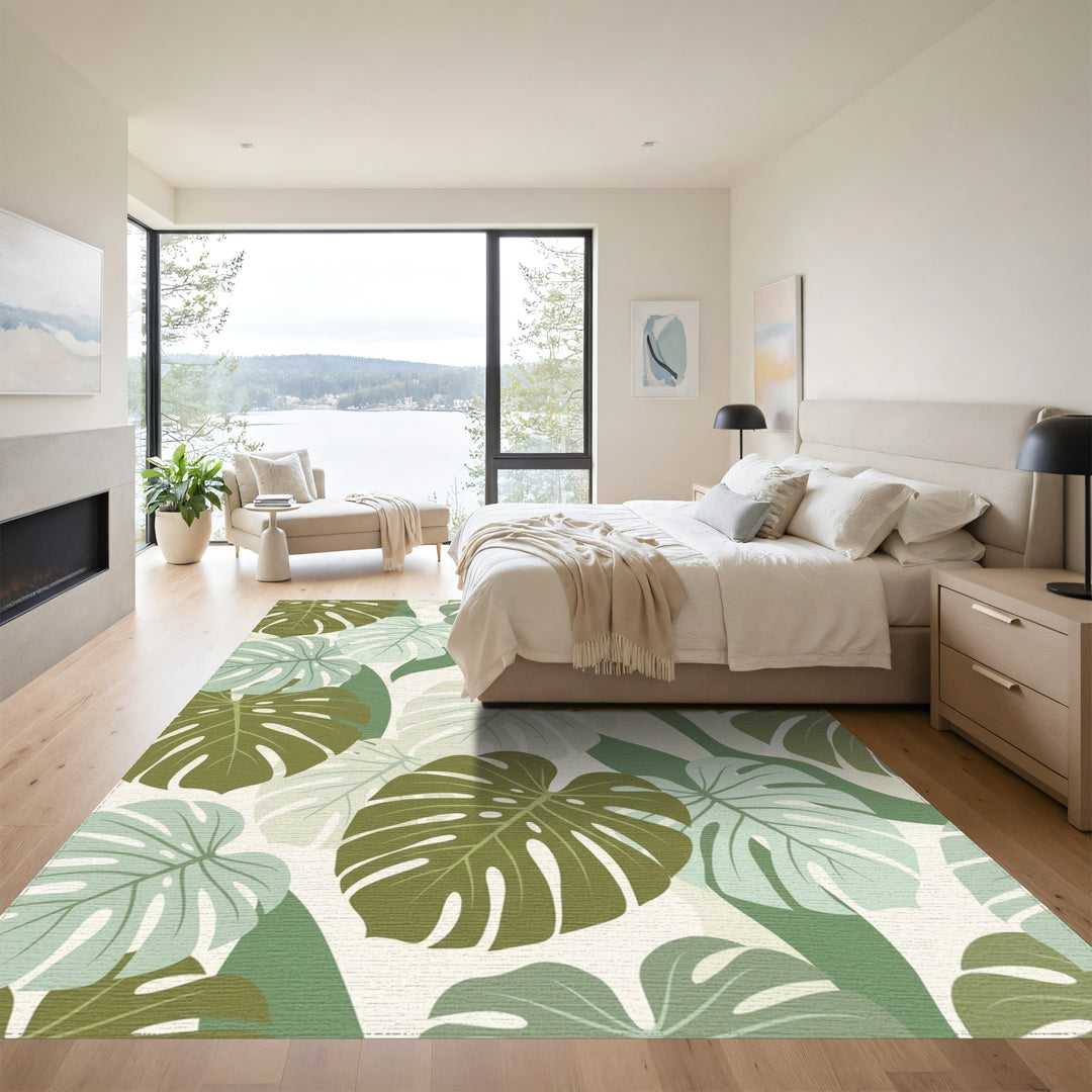 Tropical Monstera Leaf Medley Rug