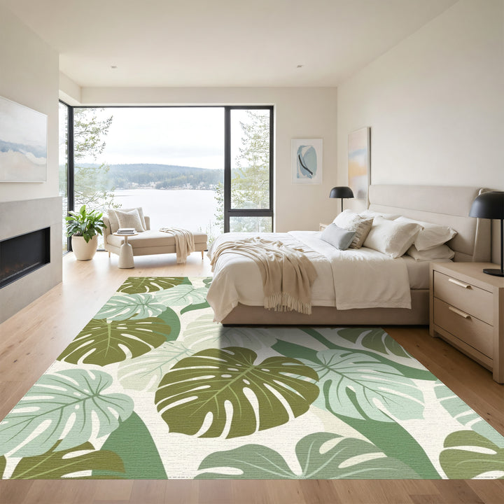 Tropical Monstera Leaf Medley Rug