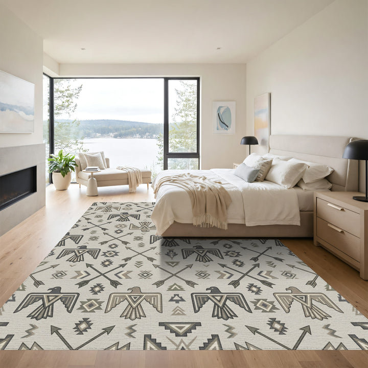 Thunderbird Arrows Neutral Earth Tones Rug