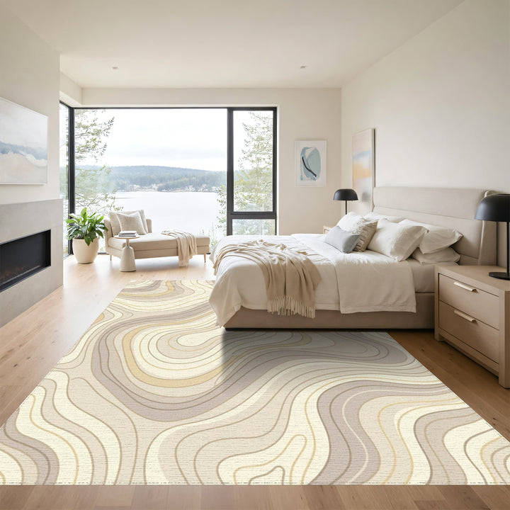 Neutral Contour Topographic Wave Rug