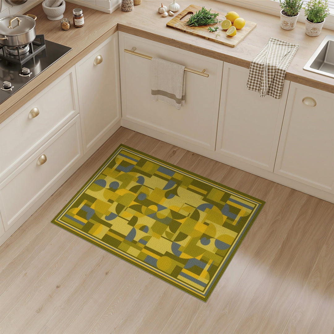 Green Geometric Area Rug