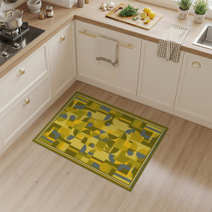 Green Geometric Area Rug