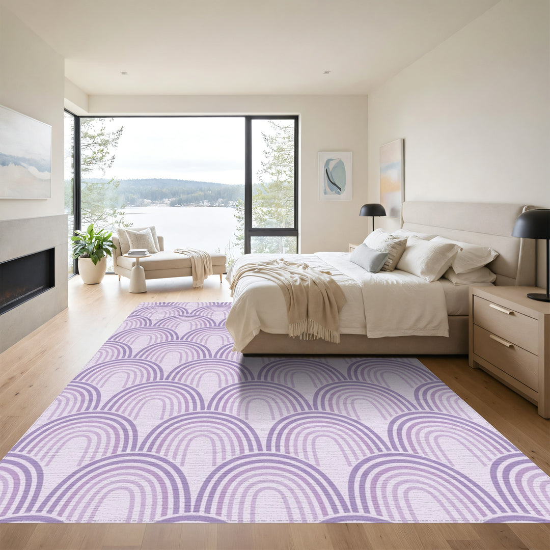 Lavender Purple Rainbow Arches Repeat Rug