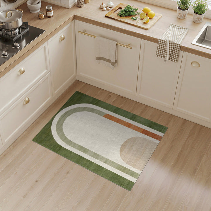 Green Geometric Arch Area Rug