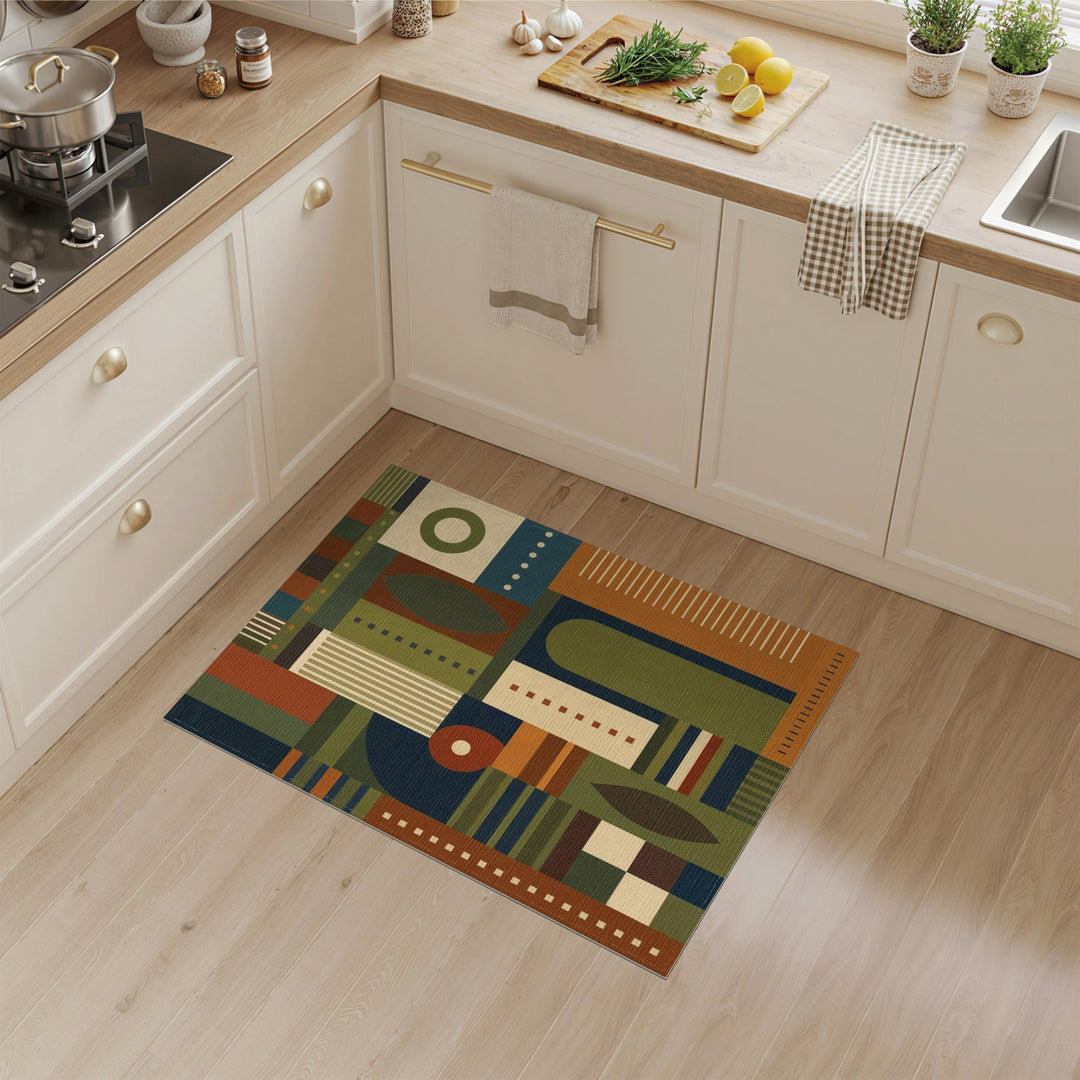 Geometric Modern Multi-color and Patterns Multi-Color Geometric Area Rug
