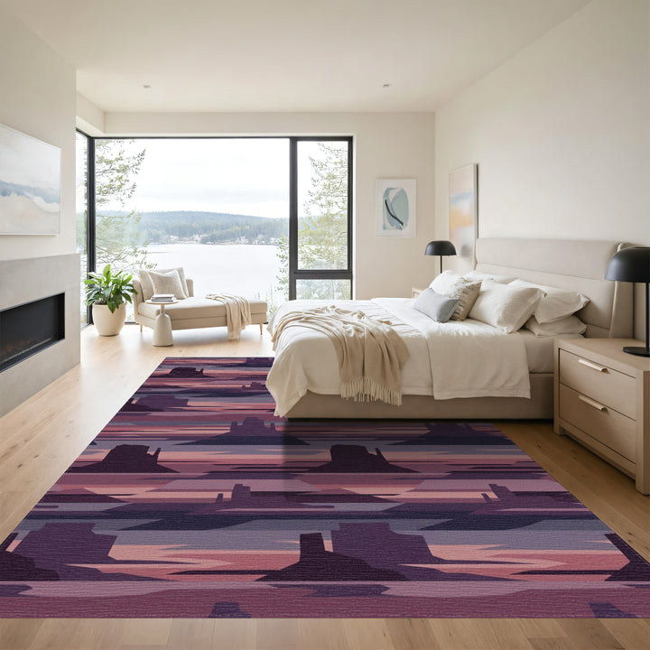 Desert Sunset Mesa Landscape Rug