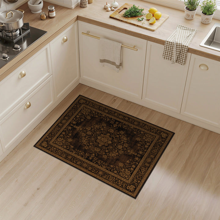 ODIKA Dark Brown Persian Medallion Rug