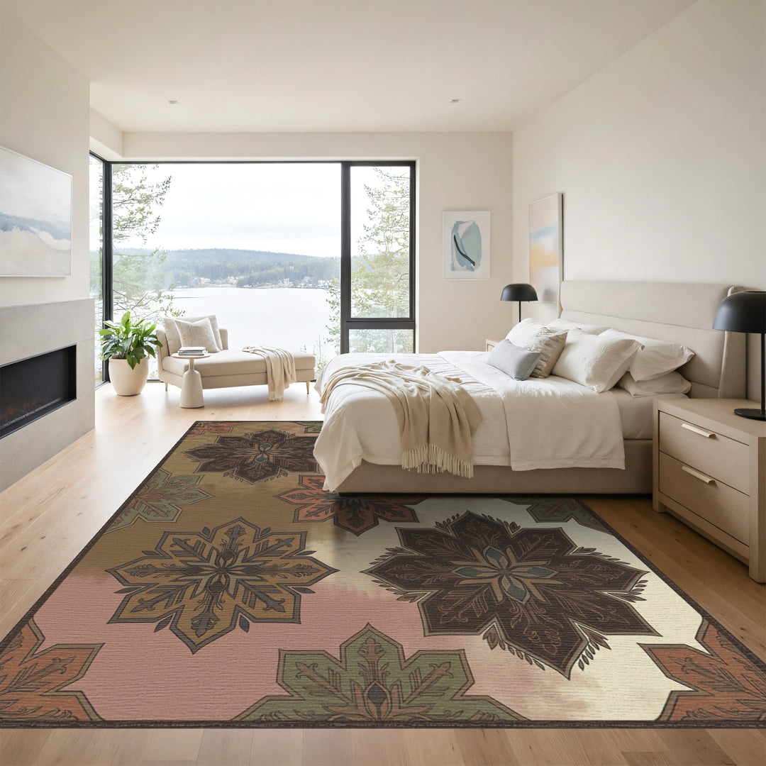 Earthy Tones Starburst Medallion Rug