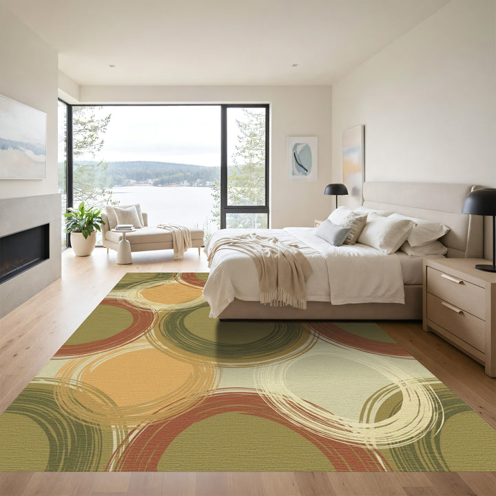 Earth Tones Abstract Circles Harmony Rug