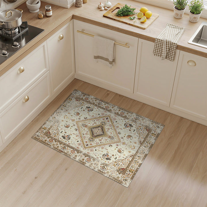 Beige Persian Medallion Area Rug