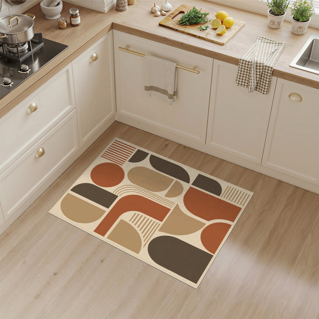 Brown and Tan Brown Tan Geometric Area Rug