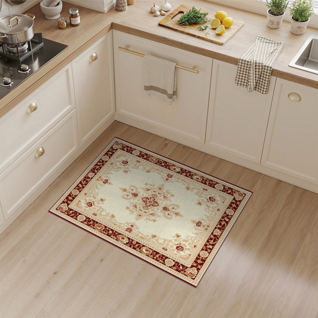 Red Persian Floral Medallion Area Rug