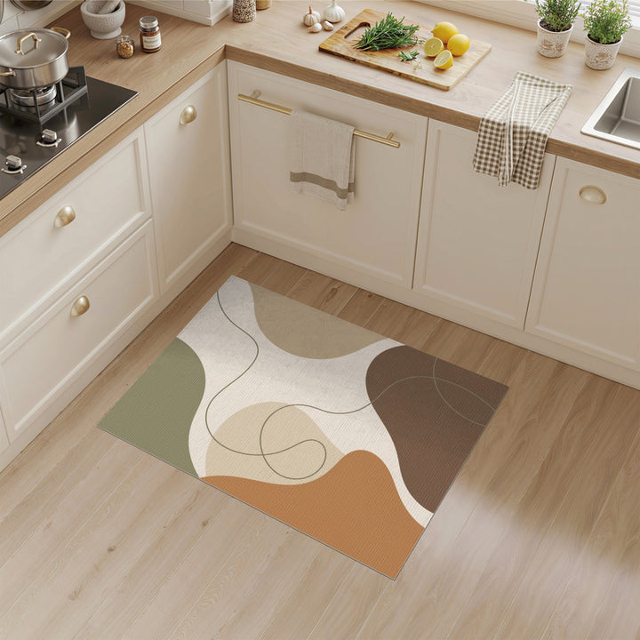 Abstract Neutral Organic Area Rug